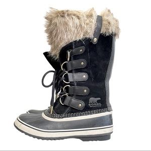 Sorel Joan of Arctic Boots Snow Faux Fur Women’s 9 Black
